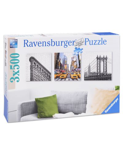 Пъзел Ravensburger от 3 x 500 части - Импресии от Ню Йорк - 1