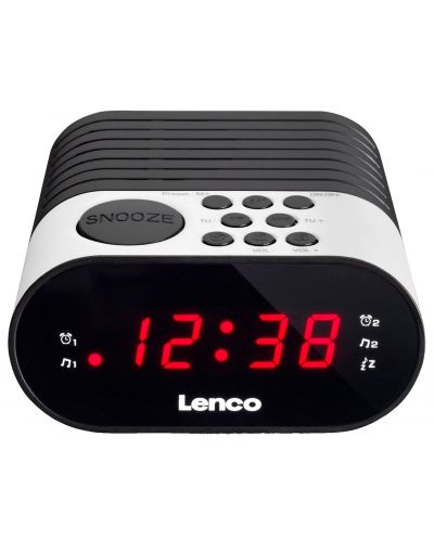 Радио колонка с часовник Lenco - CR-07, бяла/черна - 2