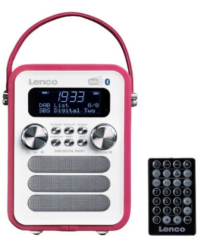 Радио Lenco - PDR-051PKWH, бяло/розово - 1