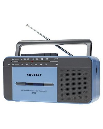 Радиокасетофон Crosley - CT102A-BG4, син/сив - 1