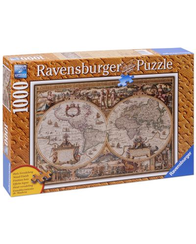 Пъзел Ravensburger от 1000 части - Антична карта на света - 1