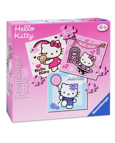 Пъзел Ravensburger 3 в 1 от 110 части - Hello Kitty - 1