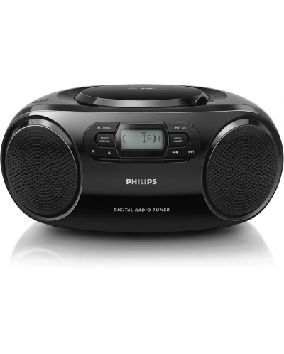 Радиокасетофон Philips - AZB500, черен - 1