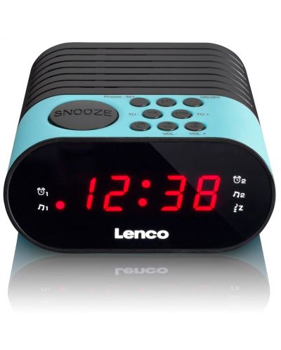 Радио колонка с часовник Lenco - CR-07, синя/черна - 2