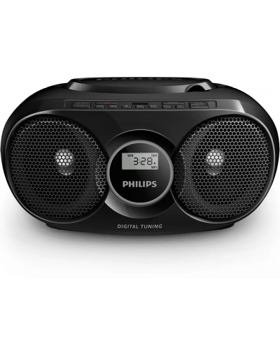 Радиокасетофон Philips - AZ318B, черен - 1