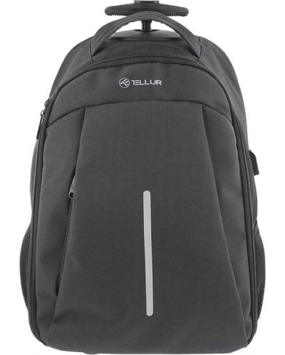 Раница за лаптоп Tellur -  Rolly, 15.6", с колелца, USB, черна - 2
