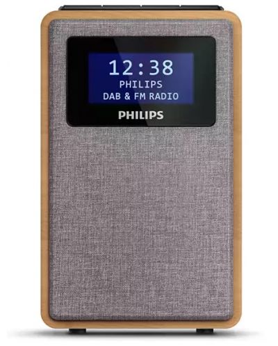Радио колонка с часовник Philips - TAR5005/10, кафява - 1