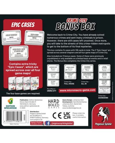 Разширение за настолна игра MicroMacro: Crime City - Bonus Box - 2