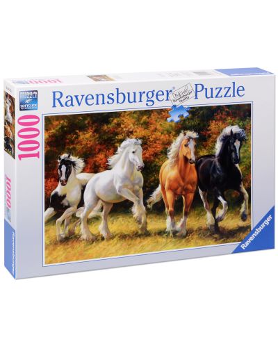 Пъзел Ravensburger от 1000 части - Галопиращи коне