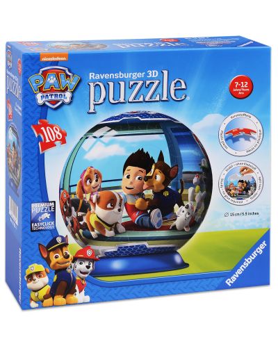 3D Пъзел Ravensburger от 108 части - Пес патрул