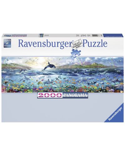 Панорамен пъзел Ravensburger от 2000 части - Живият океан