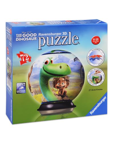 3D Пъзел Ravensburger от 72 части - Добрият динозавър