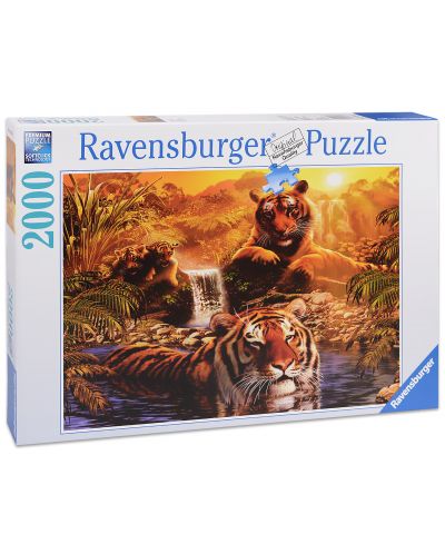 Пъзел Ravensburger от 2000 части - Тигри