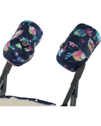 Универсални ръкавици за количка с вълна ДоРечи - Тъмносини мишле - 3