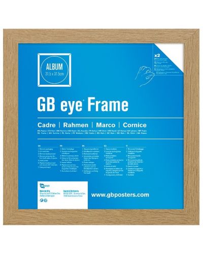 Рамка за винил GB Eye - Album & Vinyl Frame, дъб (31.5 x 31.5 cm) - 1