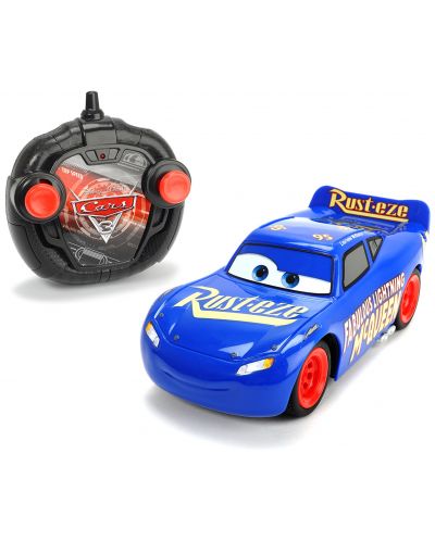 Количка с дистанционно Dickie Toys - Cars 3, Маккуин Светкавицата (синя) - 2