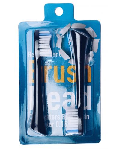 Резервни глави за четки за зъби IQ Brushes - Black, 2 броя, черни - 1