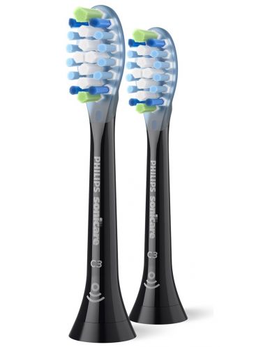 Резервни глави Philips Sonicare - Premium Plaque Defence HX9042/88 C3 чер - 2бр.
