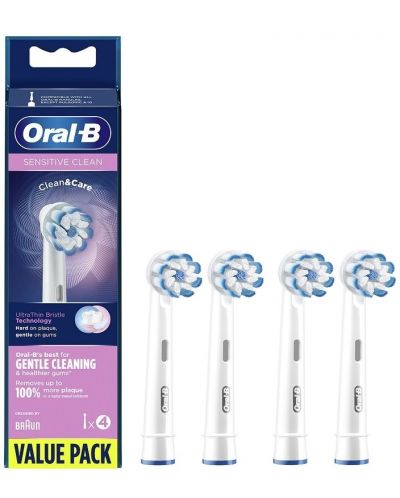 Резервни глави Oral-B - Sensitive Clean UltraThin, 4 броя, бели - 2