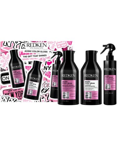 Redken Acidic Color Gloss Комплект - Шампоан, Балсам и Спрей-грижа