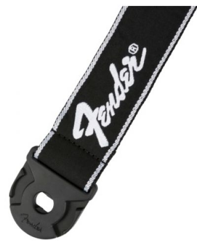 Ремък за китара  Fender - Quick Grip, Black with White Logo - 2