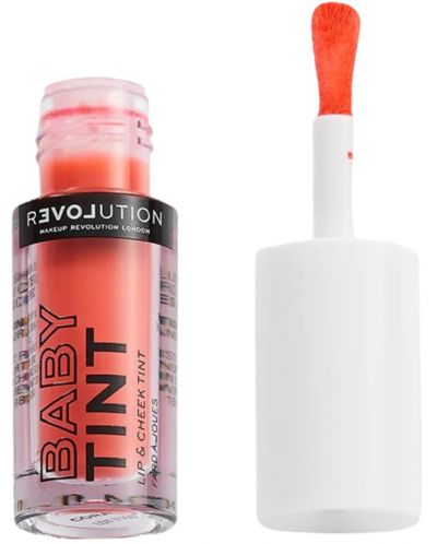 Relove by Revolution Течен руж и гланц за устни Baby Tint, Coral, 1.4 ml - 1