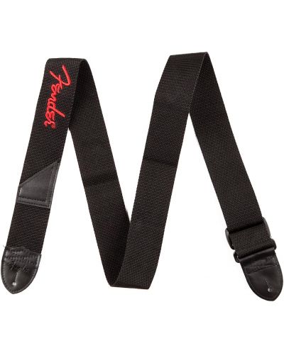 Ремък за китара Fender - Logo Strap, черен/червен - 1