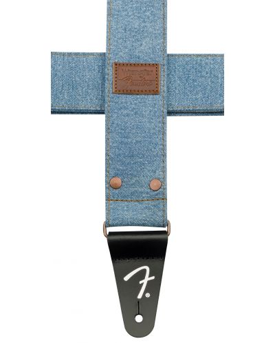 Ремък за китара Fender - Wrangler Riveted Denim Strap, Light Ind - 5