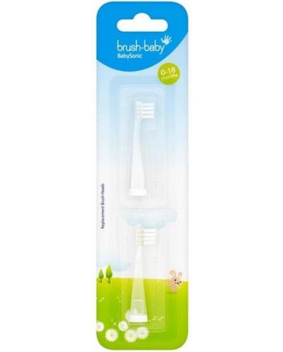 Резервни накрайници за четка за зъби Brush Baby - Sonic, 0-18 месеца, 2 броя - 1