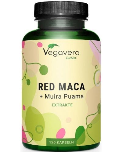 Red Maca + Muira Puama Extrakte, 120 капсули, Vegavero - 1
