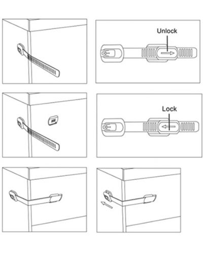 Регулируеми ключалки за бебешки шкафове Sipo - 6 броя - 3