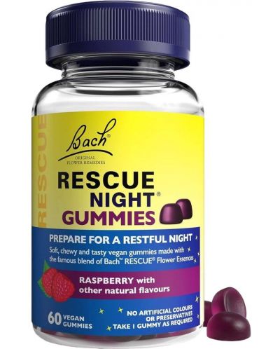 Rescue Night Gummies, 60 желирани дражета, Bach Flower Remedies - 1
