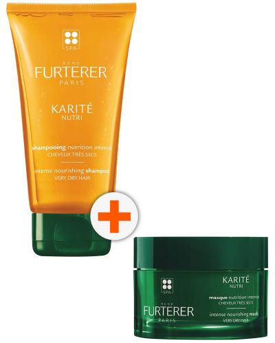 René Furterer Karité Nutri Комплект - Подхранващ шампоан и Маска, 150 + 200 ml - 1