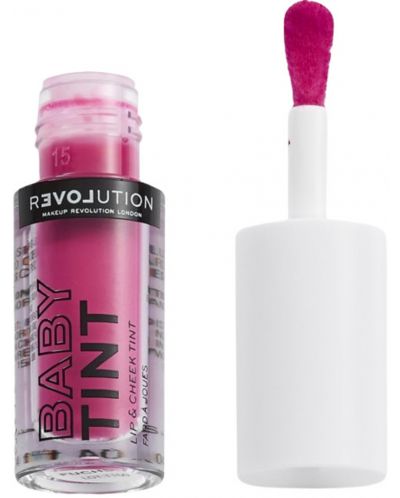 Relove by Revolution Течен руж и блясък за устни Baby Tint, Fuchsia, 1.4 ml - 1