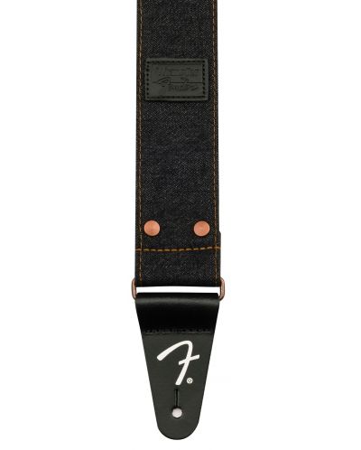 Ремък за китара Fender - Wrangler Riveted Denim Strap, черен - 4