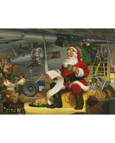 Пъзел Cobble Hill от 500 части - Списъкът на Дядо Коледа, Том Нюсъм - 2