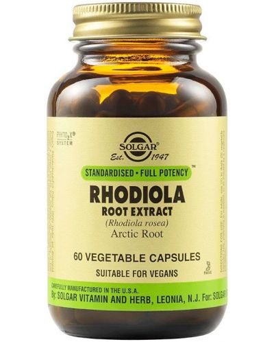Rhodiola Root Extract, 60 растителни капсули, Solgar - 1