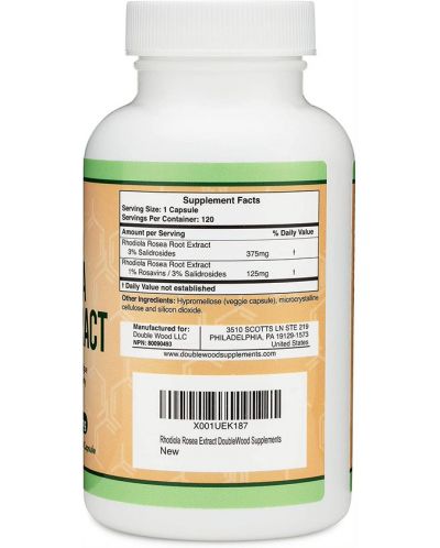 Rhodiola Rosea Extract, 120 капсули, Double Wood - 2