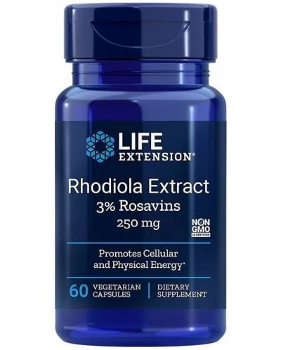 Rhodiola Extract, 250 mg, 60 веге капсули, Life Extension - 1