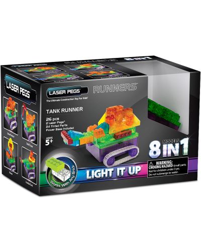 Светещ конструктор 8 в 1 LASER PEGS - Танк