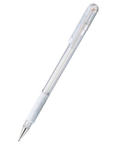 Ролер Pentel - Hybrid Pastel K 118 L - 0.8mm, бял - 1