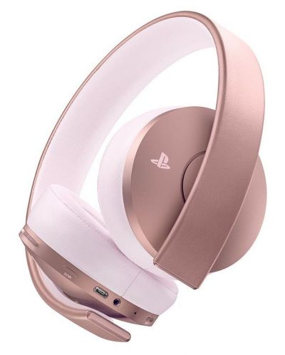 Гейминг слушалки  - Gold Wireless Headset, Rose Gold, 7.1, розови - 3