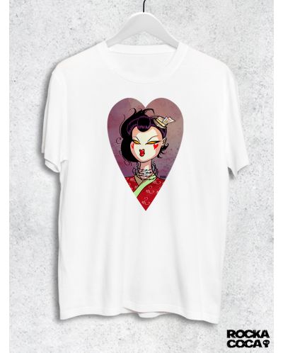 Тениска RockaCoca Geisha, бяла, размер L - 1