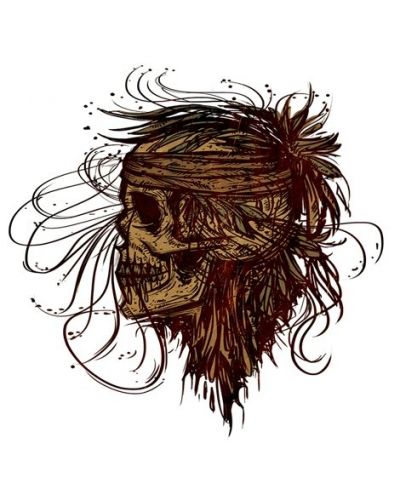 Тениска RockaCoca SkullFlower, бяла, размер - S