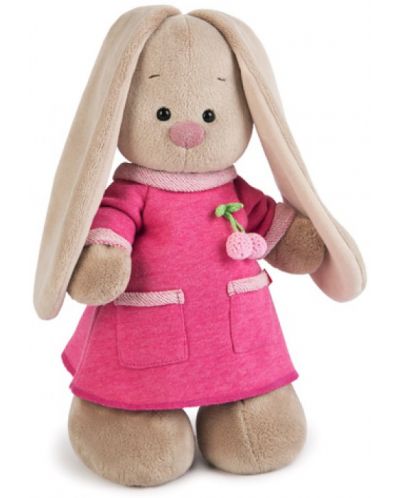 Плюшена играчка Budi Basa - Зайка Ми, в розова рокля с черешки, 25 cm - 1