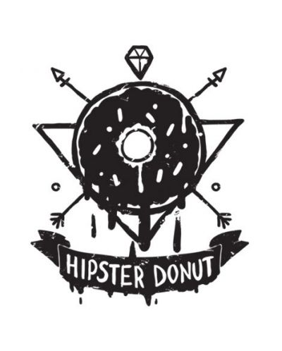 Тениска RockaCoca Hipster Donut, черна/бяла размер M - 2