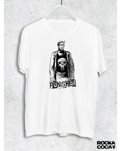 Тениска RockaCoca Punisher, бяла, размер L - 1