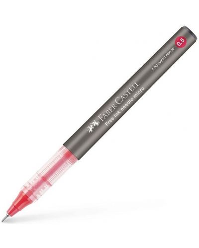 Ролер Faber-Castell Free Ink Needle - 0.5 mm, червен - 1