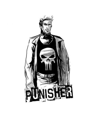 Тениска RockaCoca Punisher, бяла, размер M - 2