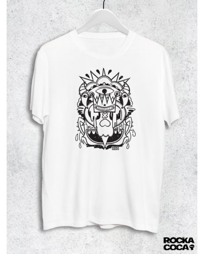 Тениска RockaCoca Skull King, бяла, размер S - 1